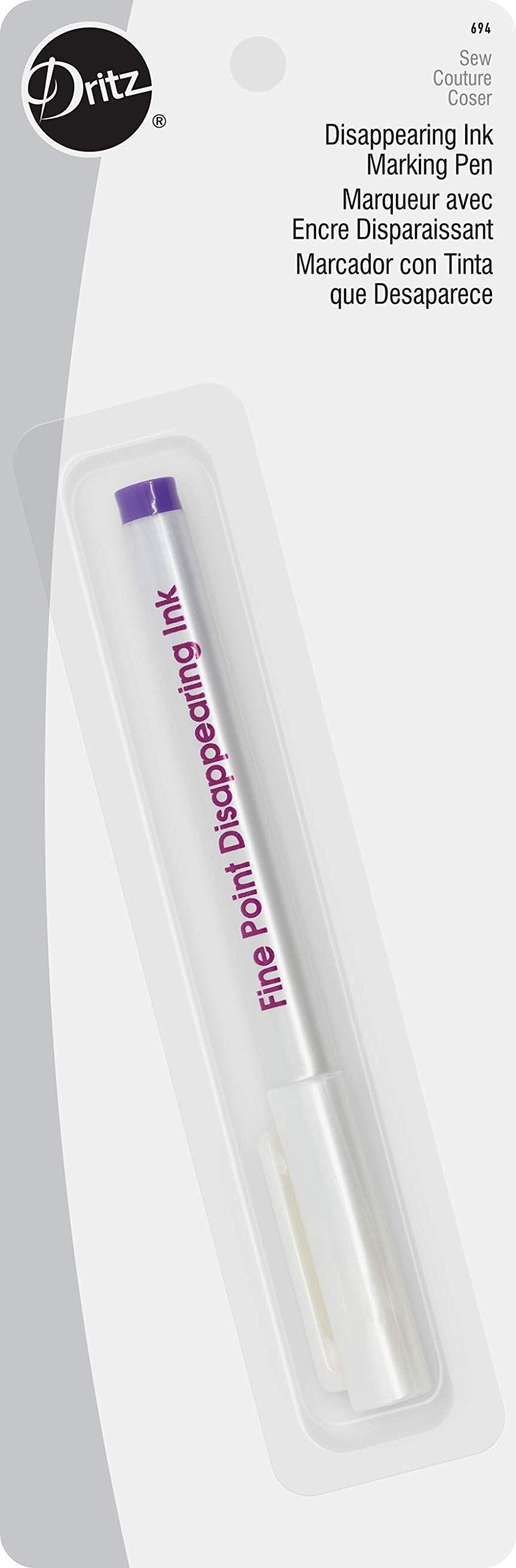 Dritz Disappearing Ink  Fine Point  Purple Marking Pen  Purple  1 Count (Pack of 1)  8.75 x 2.88 x 0.38 - Image 1